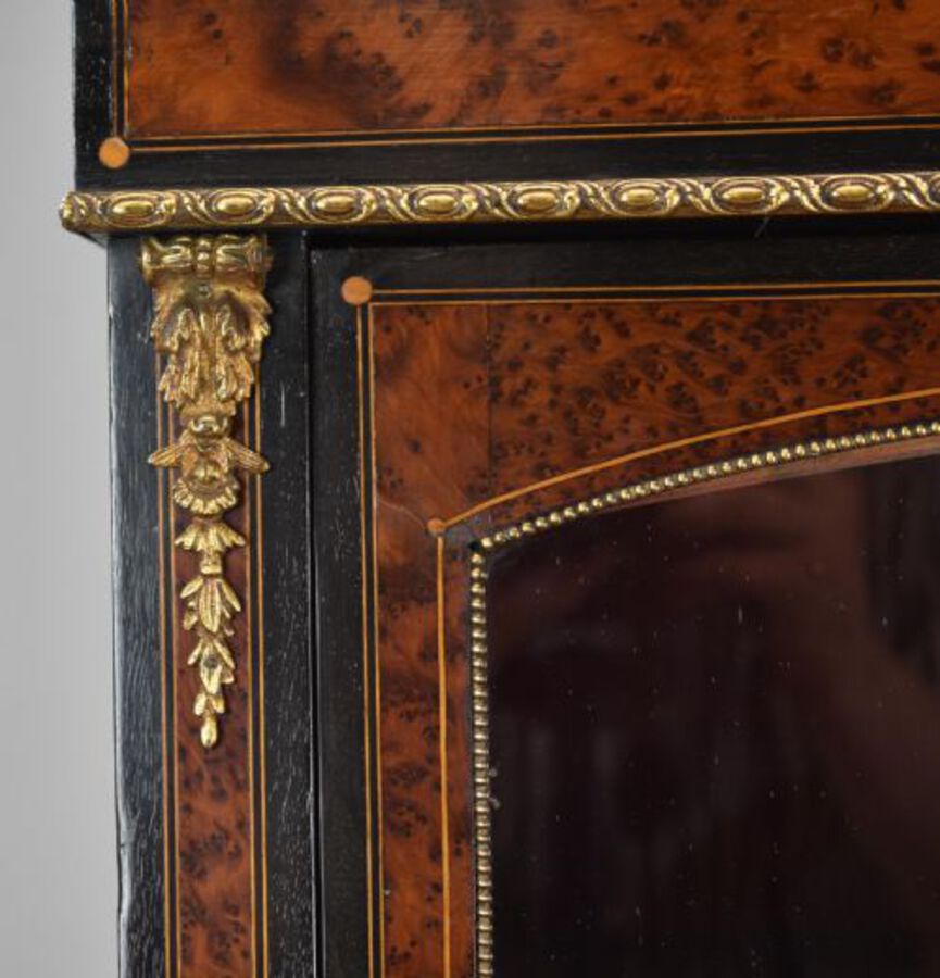 Antique Victorian Ebonised small table top Pier Cabinet