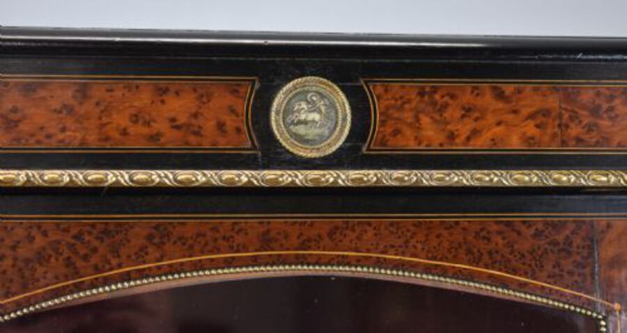 Antique Victorian Ebonised small table top Pier Cabinet