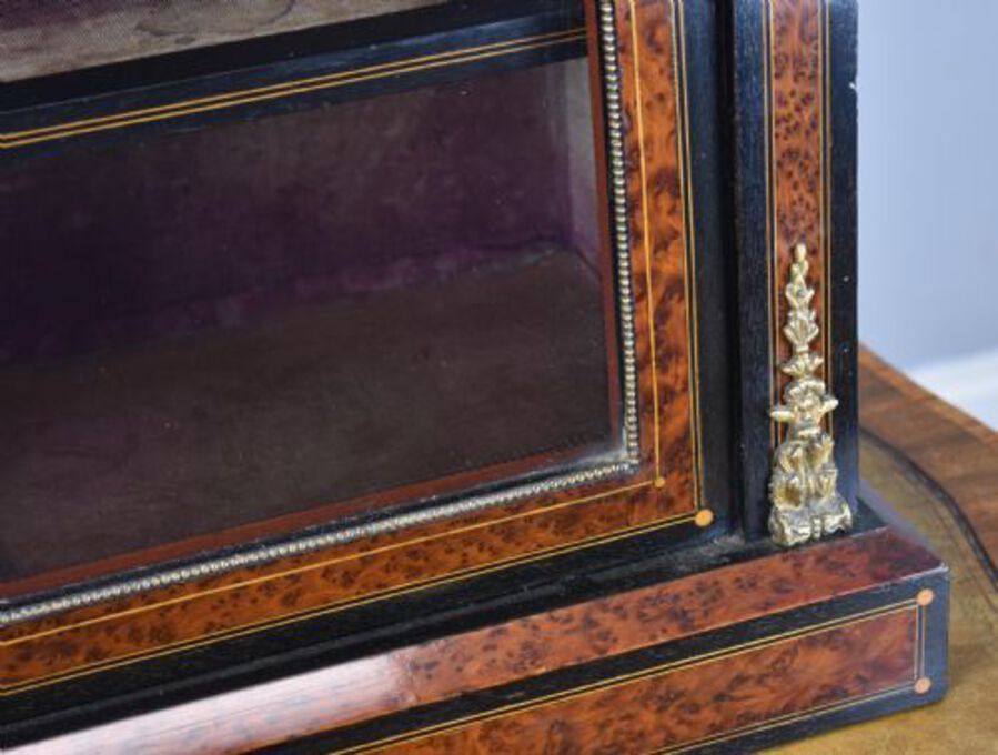 Antique Victorian Ebonised small table top Pier Cabinet