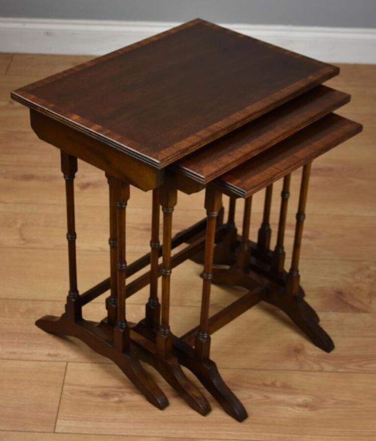 Antique Edwardian Mahogany Nest three tables