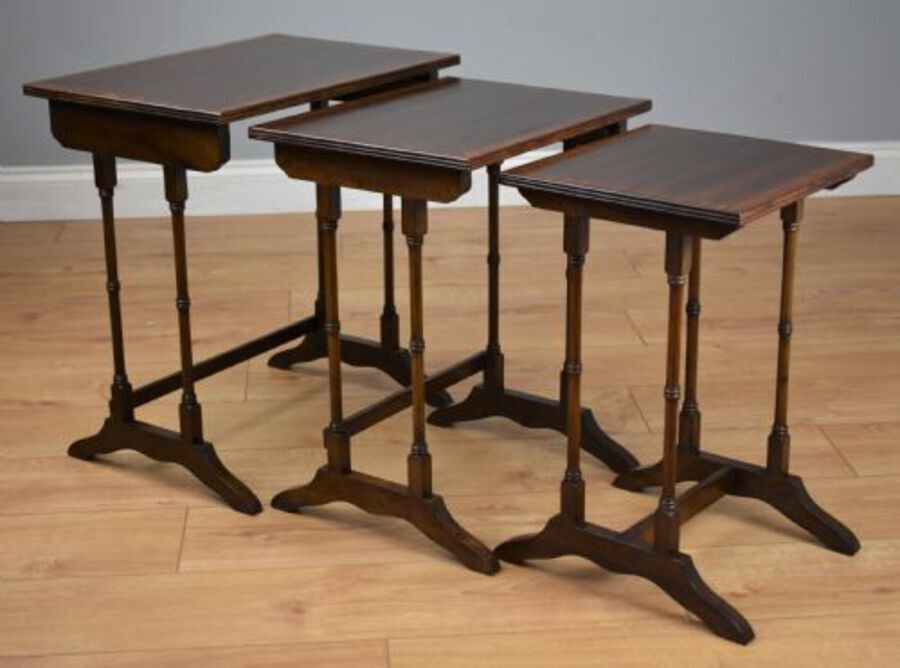 Antique Edwardian Mahogany Nest three tables