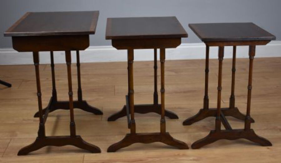 Antique Edwardian Mahogany Nest three tables