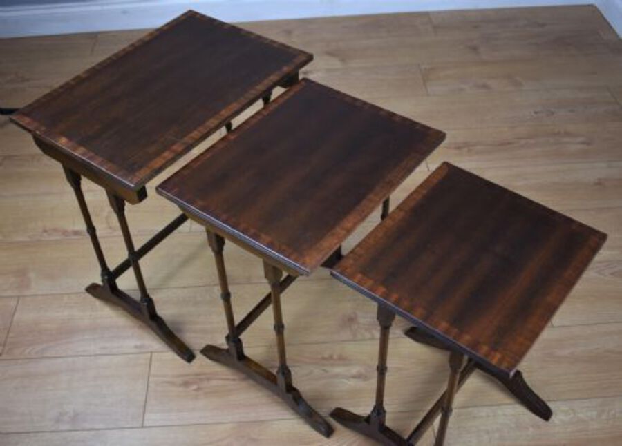 Antique Edwardian Mahogany Nest three tables