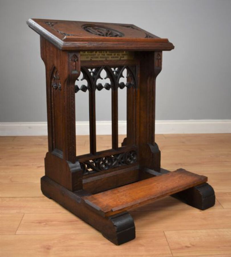 19th Century Oak Church Lectern praying-kneeling stand