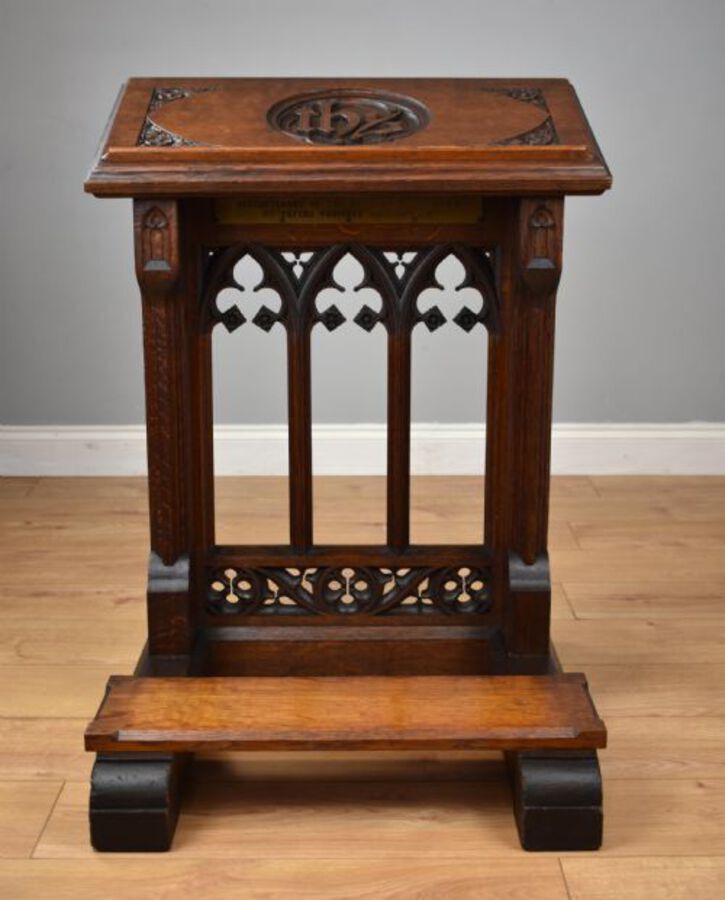 Antique 19th Century Oak Church Lectern praying-kneeling stand