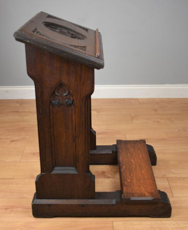 Antique 19th Century Oak Church Lectern praying-kneeling stand