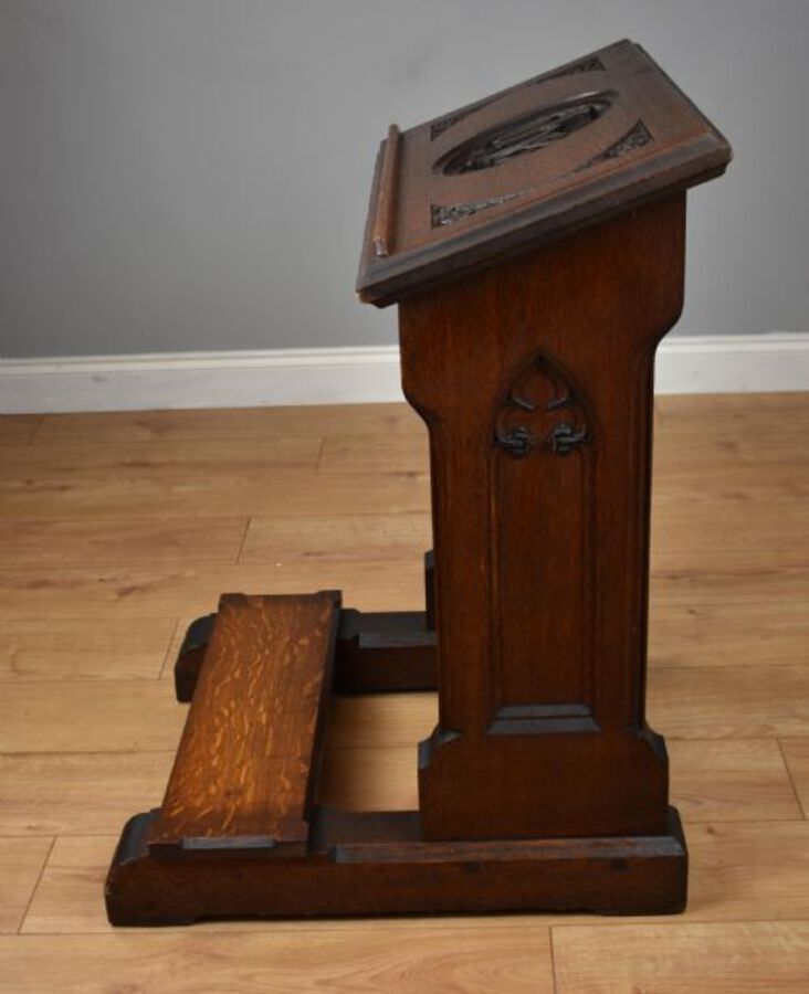 Antique 19th Century Oak Church Lectern praying-kneeling stand