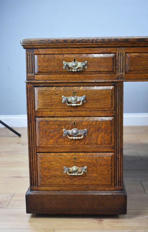 Antique Victorian Oak Partners Desk