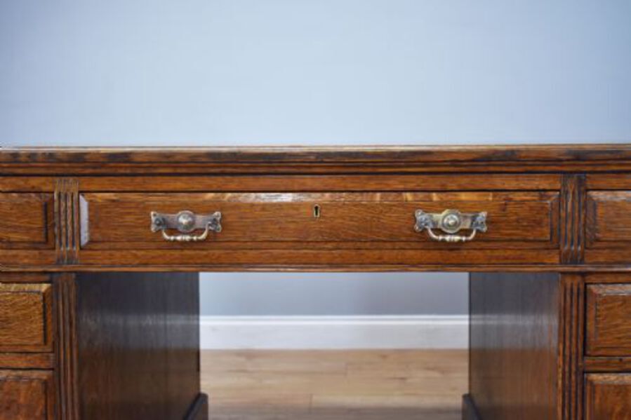 Antique Victorian Oak Partners Desk