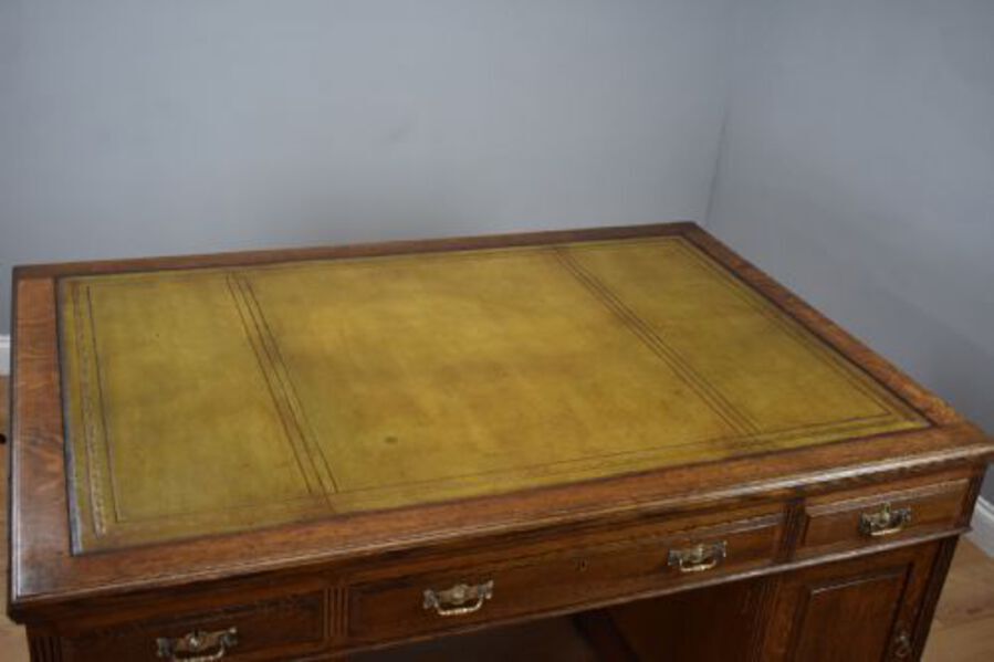 Antique Victorian Oak Partners Desk