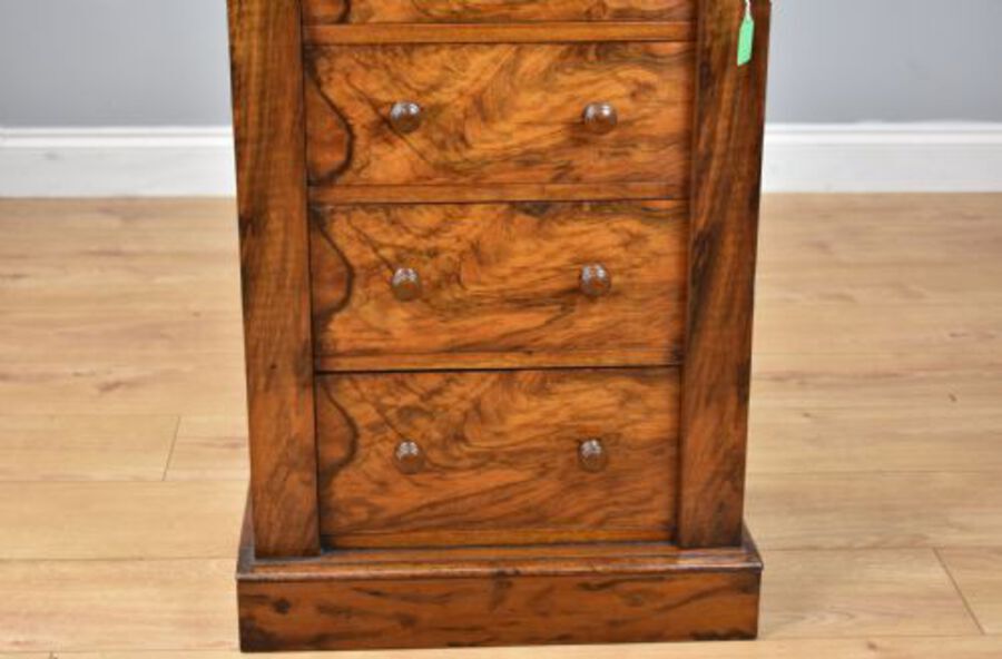 Antique Victorian Walnut Wellington Chest