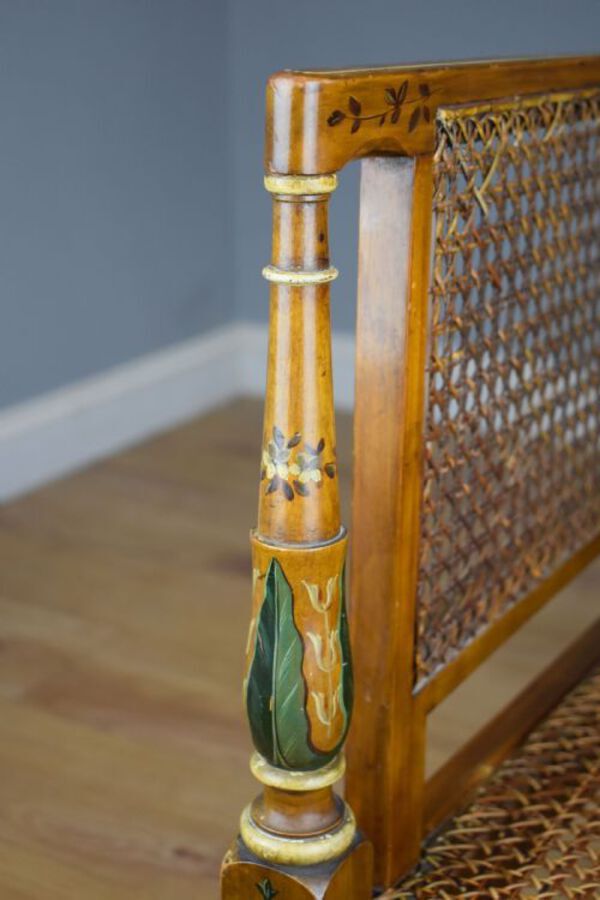 Antique 19th Century Victorian Satin Birch Cane Armchair by Howard & Sons 