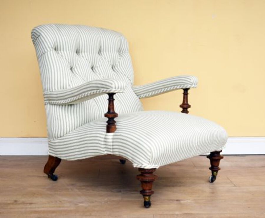 19th Century Victorian Armchair stamped Howard &amp; Sons 