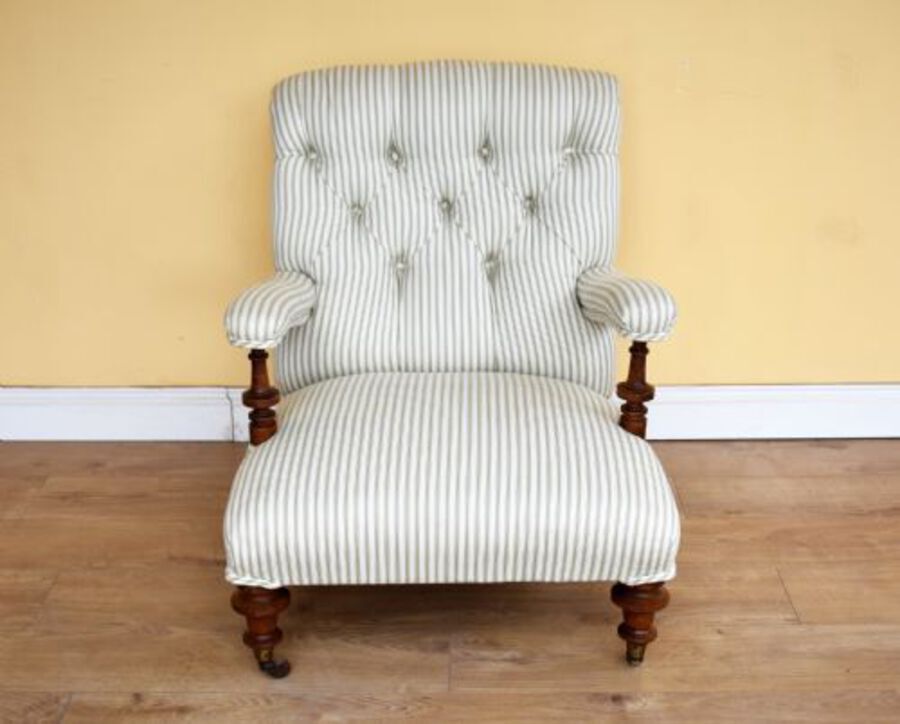 Antique 19th Century Victorian Armchair stamped Howard & Sons 