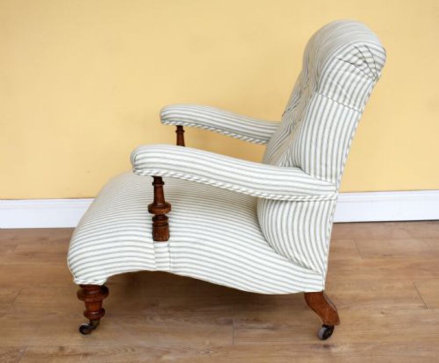 Antique 19th Century Victorian Armchair stamped Howard & Sons 