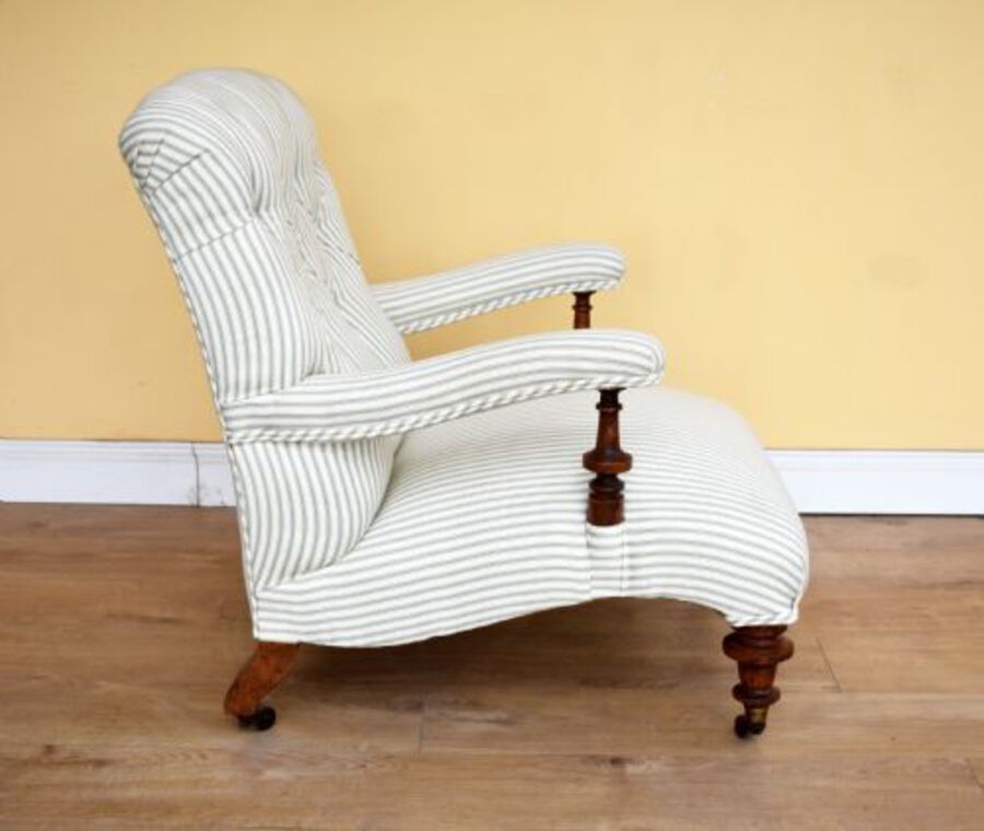 Antique 19th Century Victorian Armchair stamped Howard & Sons 