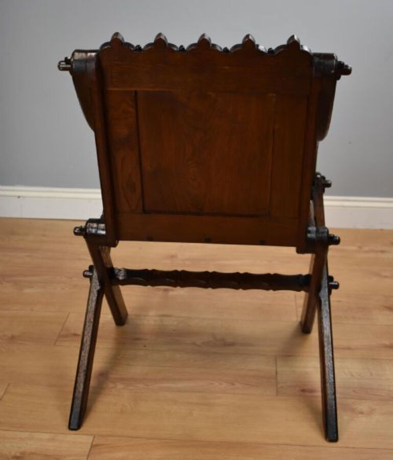 Antique Victorian Carved Oak Glastonbury Armchair