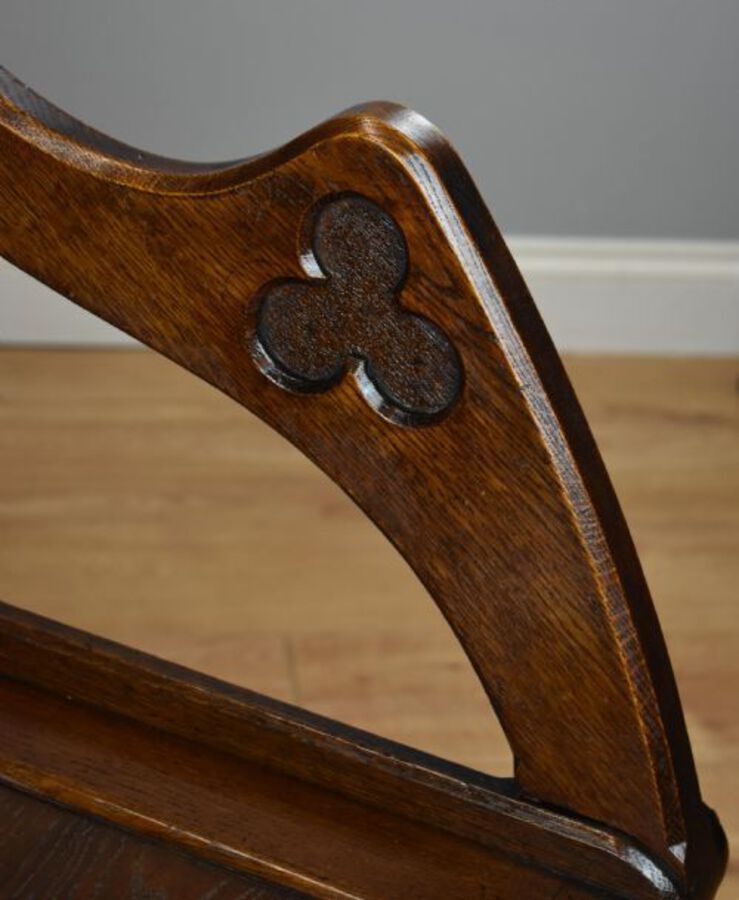 Antique Victorian Carved Oak Glastonbury Armchair