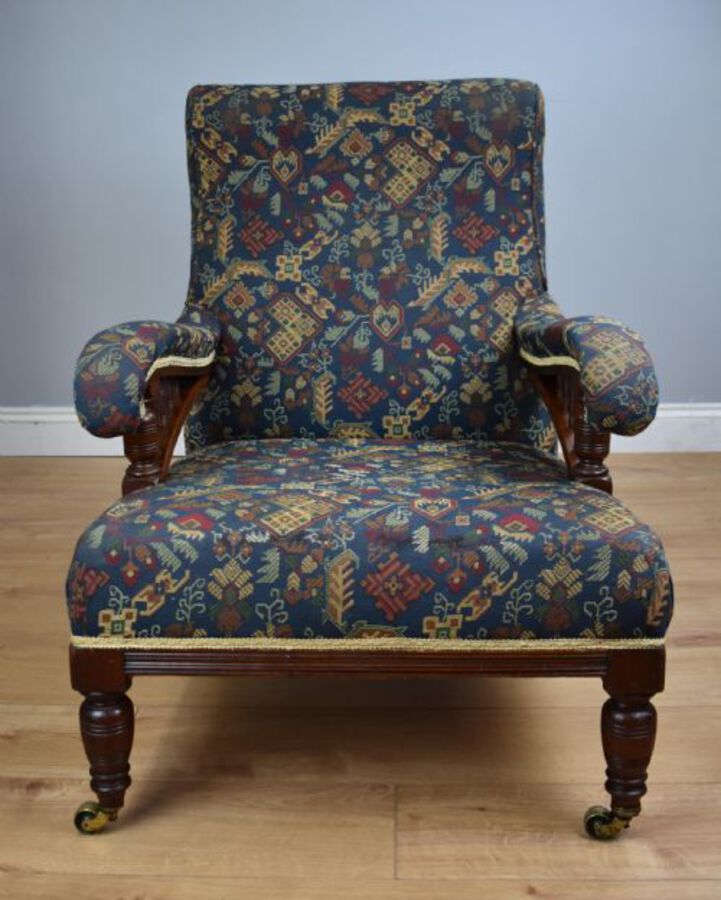 Antique Edwardian Mahogany Howard Style Armchair