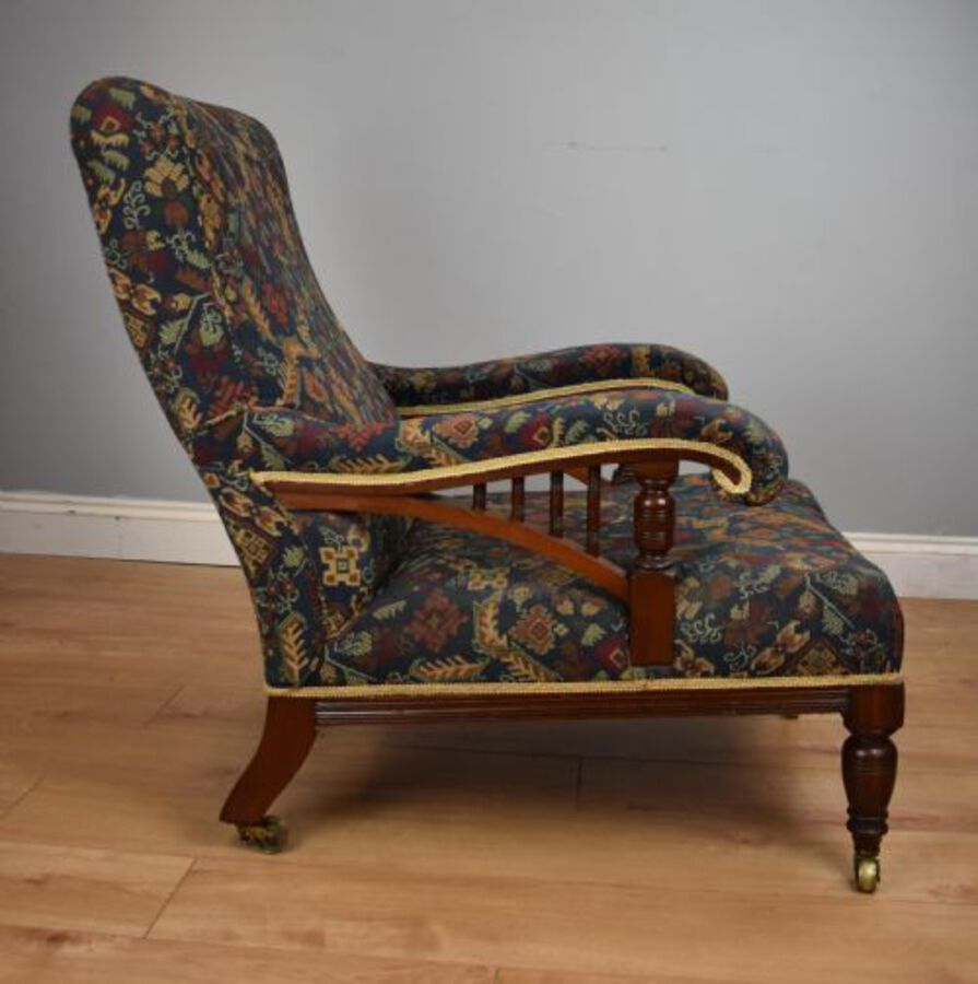 Antique Edwardian Mahogany Howard Style Armchair