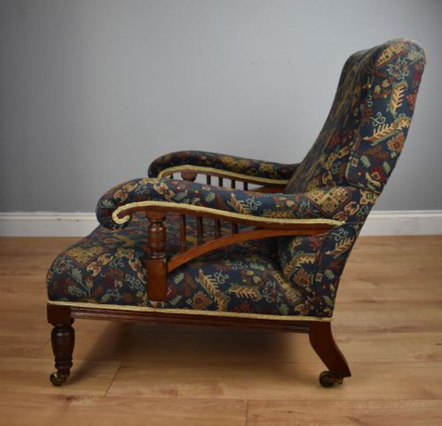 Antique Edwardian Mahogany Howard Style Armchair