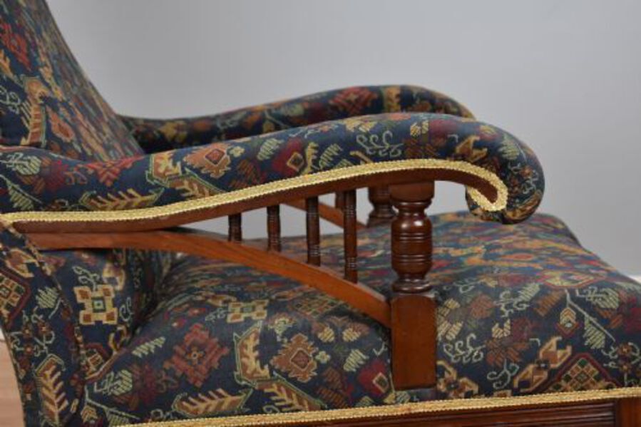 Antique Edwardian Mahogany Howard Style Armchair