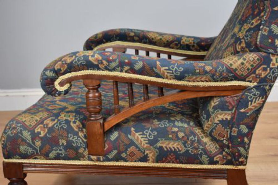 Antique Edwardian Mahogany Howard Style Armchair