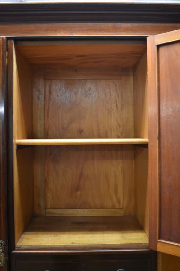 Antique Edwardian Mahogany Triple Wardrobe