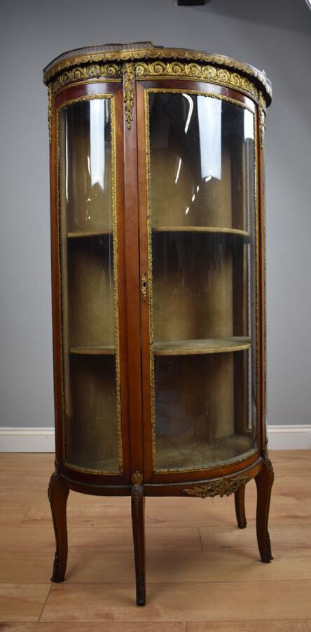 Antique Late 19th Century Bowfront Vitrine/Cabinet