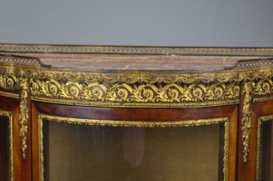 Antique Late 19th Century Bowfront Vitrine/Cabinet