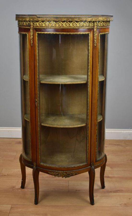 Antique Late 19th Century Bowfront Vitrine/Cabinet