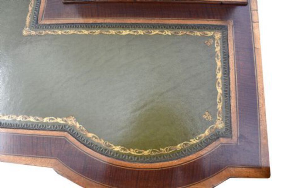 Antique 19th Century Victorian Mahogany and Marquetry Inlaid Desk by Edwards & Roberts