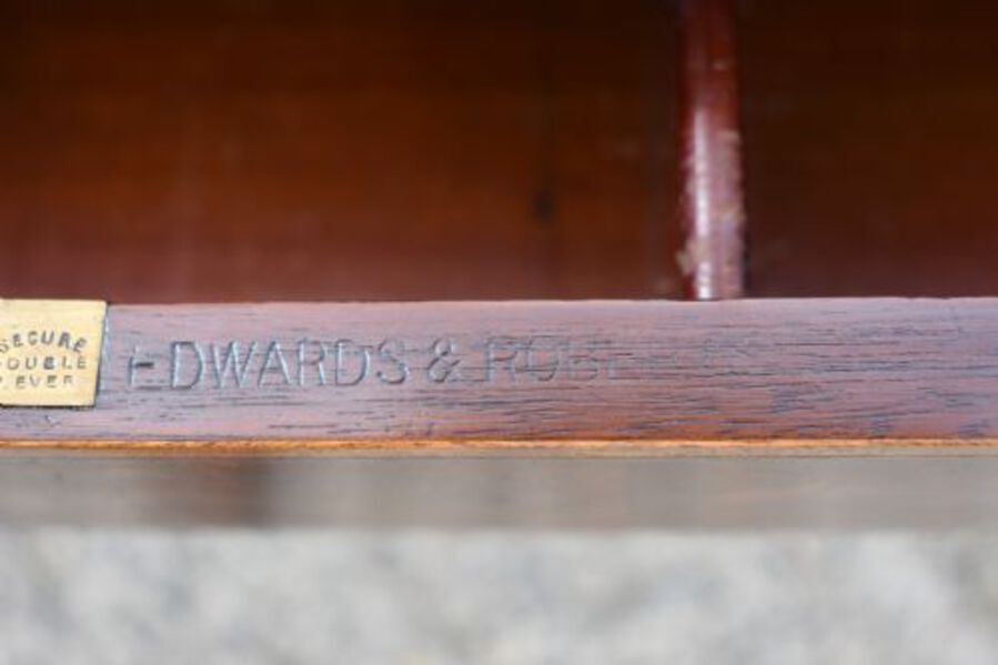 Antique 19th Century Victorian Mahogany and Marquetry Inlaid Desk by Edwards & Roberts