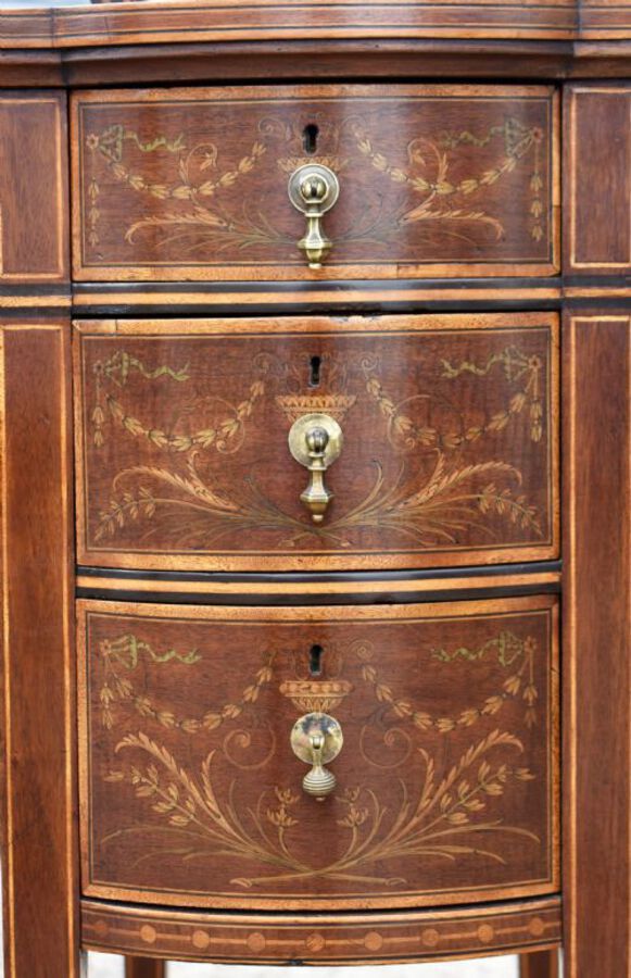 Antique 19th Century Victorian Mahogany and Marquetry Inlaid Desk by Edwards & Roberts