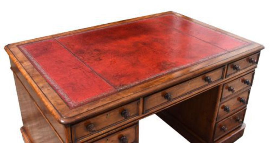 Antique Victorian Mahogany Partners Desk 