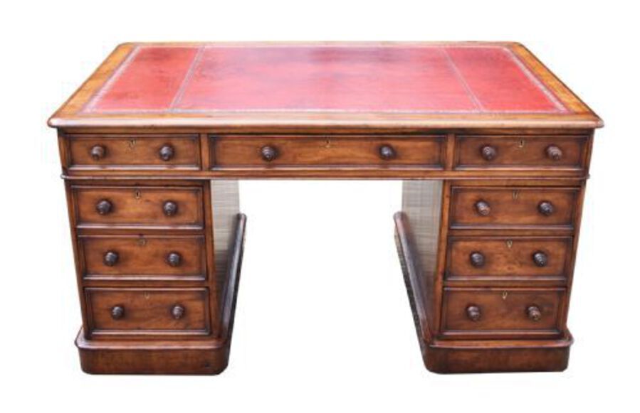 Antique Victorian Mahogany Partners Desk 