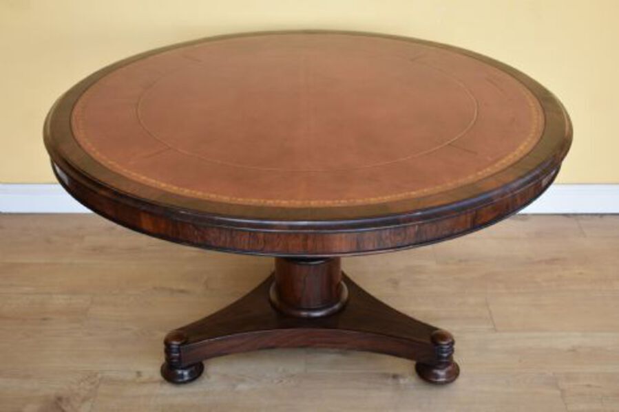 Antique William IV Rosewood Circular Library Table