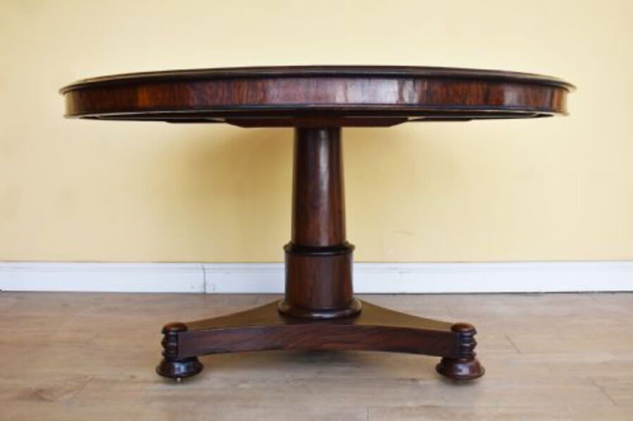 Antique William IV Rosewood Circular Library Table
