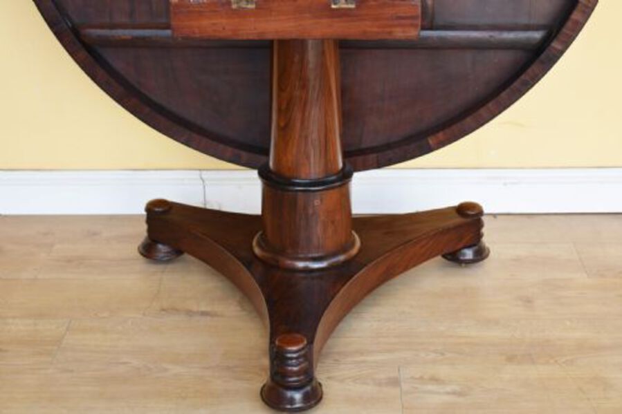 Antique William IV Rosewood Circular Library Table