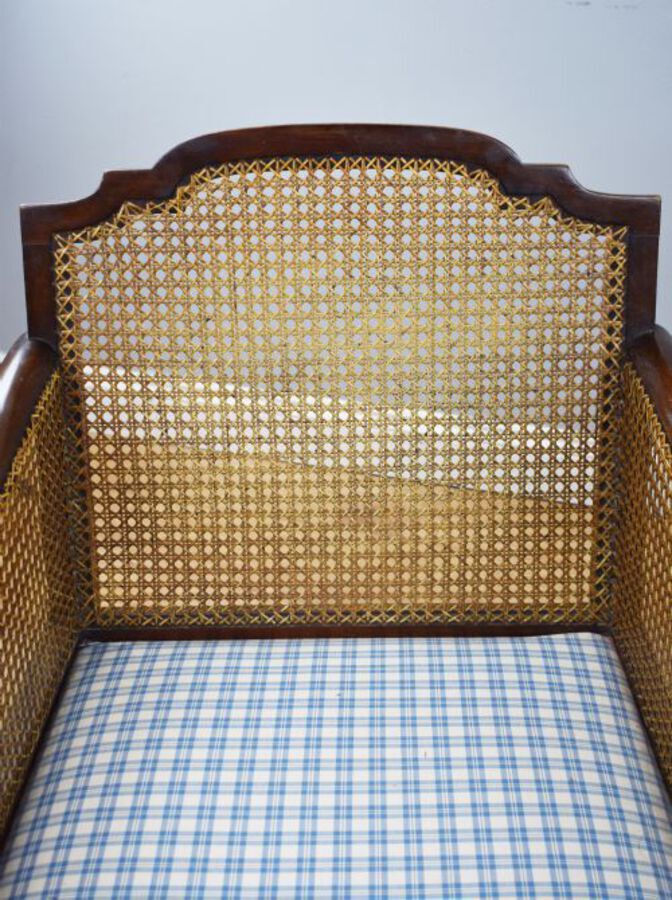 Antique Early 20th Century Mahogany Three Piece Bergere Suite