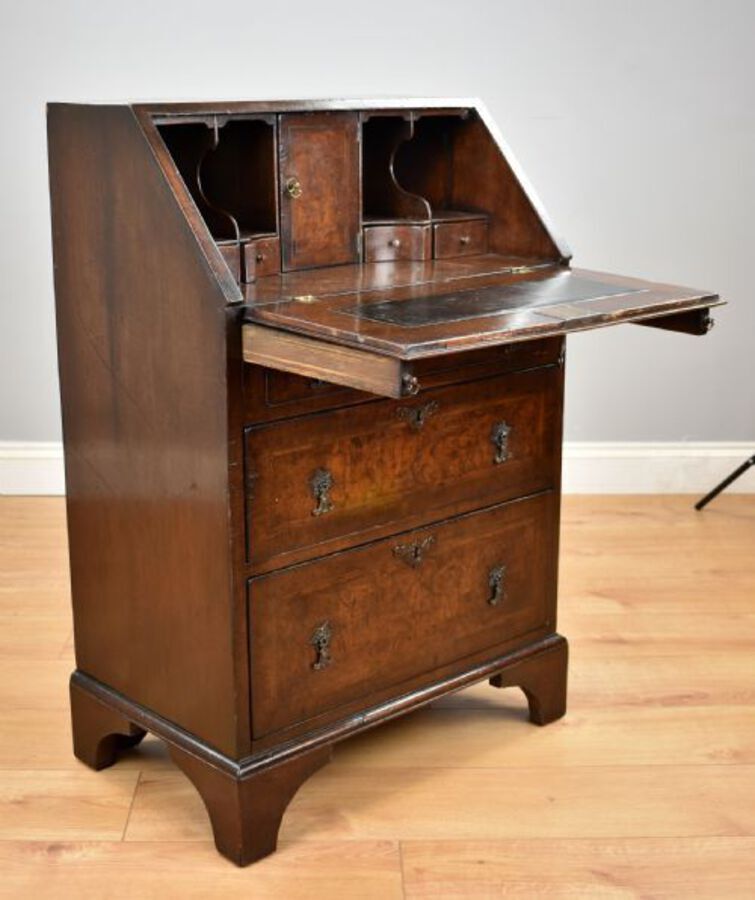 Antique Small 19th Century Burr Walnut Bureau