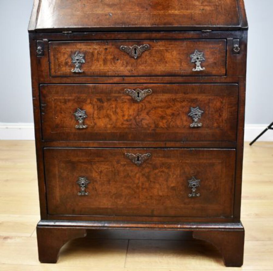 Antique Small 19th Century Burr Walnut Bureau