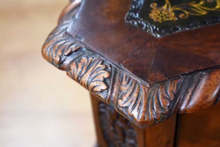 Antique Victorian Chippendale Style Mahogany Serpentine Partners Desk by S&H Jewell