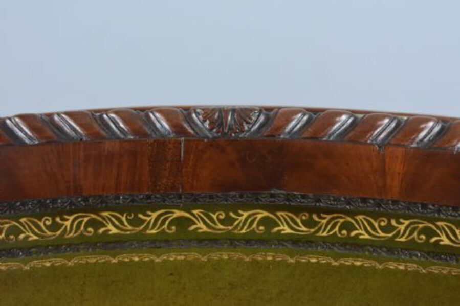 Antique Victorian Chippendale Style Mahogany Serpentine Partners Desk by S&H Jewell