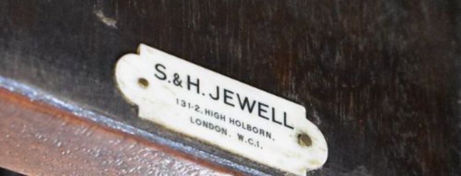 Antique Victorian Chippendale Style Mahogany Serpentine Partners Desk by S&H Jewell