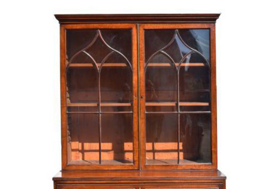 Antique George III Mahogany Secretaire Bookcase