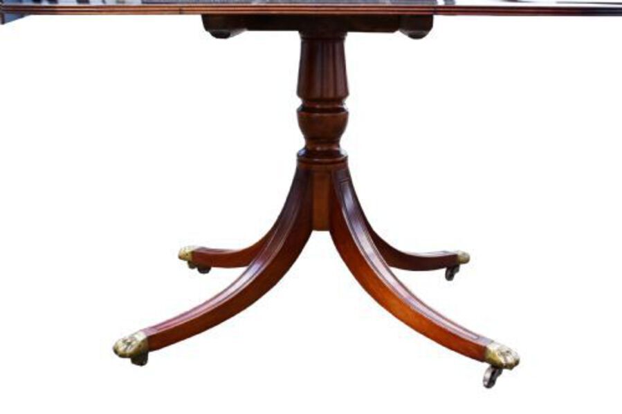 Antique Regency Style Mahogany Four Pedestal Dining Table