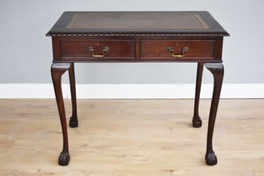 Antique 1920's Mahogany Chippendale Style Writing Table