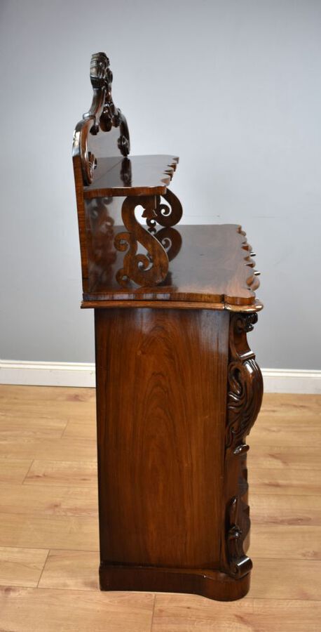 Antique Victorian Rosewood Serpentine Chiffonier