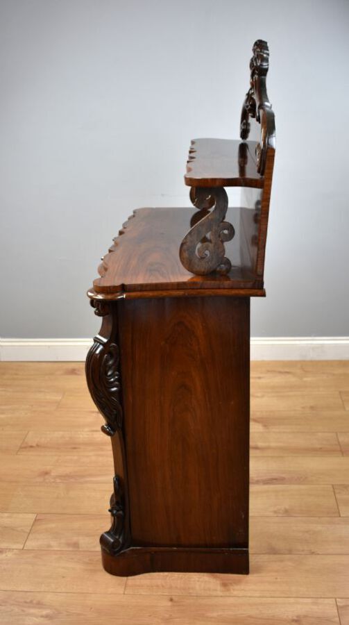 Antique Victorian Rosewood Serpentine Chiffonier